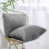 Set of 2 Luxton Velvet Square Cushion Covers Light Grey,