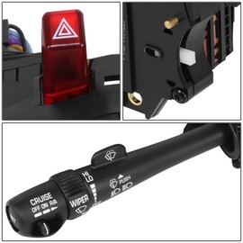 Factory Style Multi-Function Combination Switch Assembly Compatible with Chevy S10 GMC Sonoma Oldsmobile Bravada 1998-2001, Driver Left Side, Black