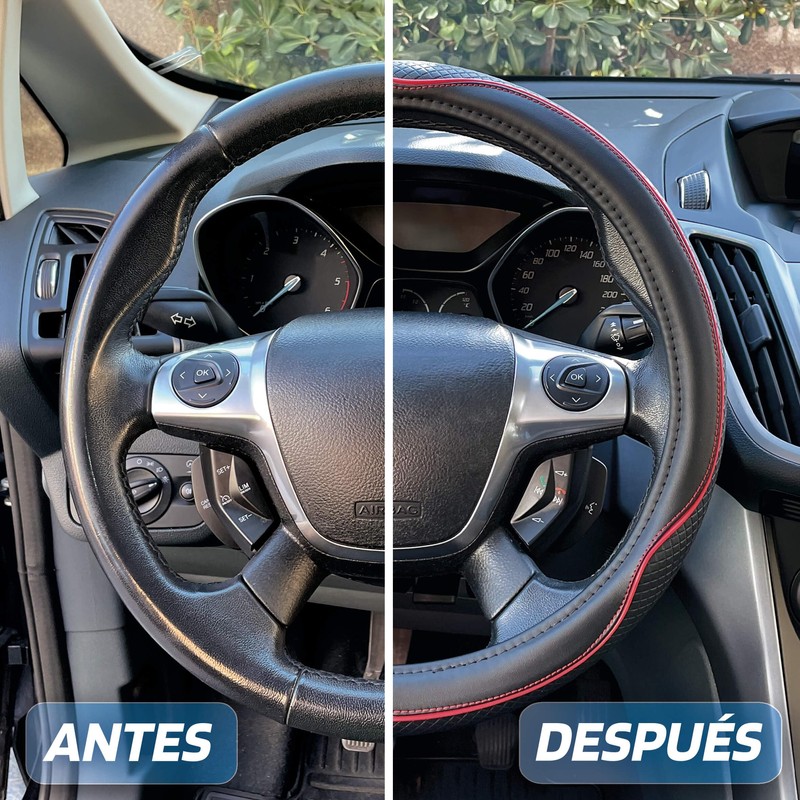 S SUMEX Universal Car Steering Wheel Cover Centauro Black Red