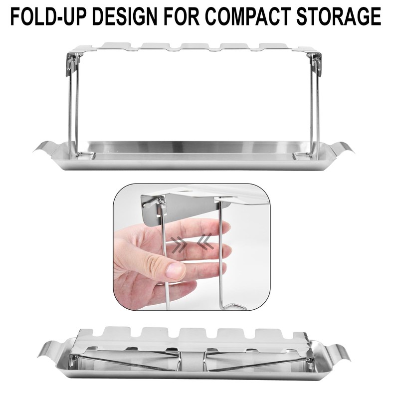 Chicken Leg Rack for Grill with Drip Tray - 12