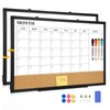 QUEENLINK Large Dry Erase Calendar for Wall, 36"x24" Double-Sided Magnetic