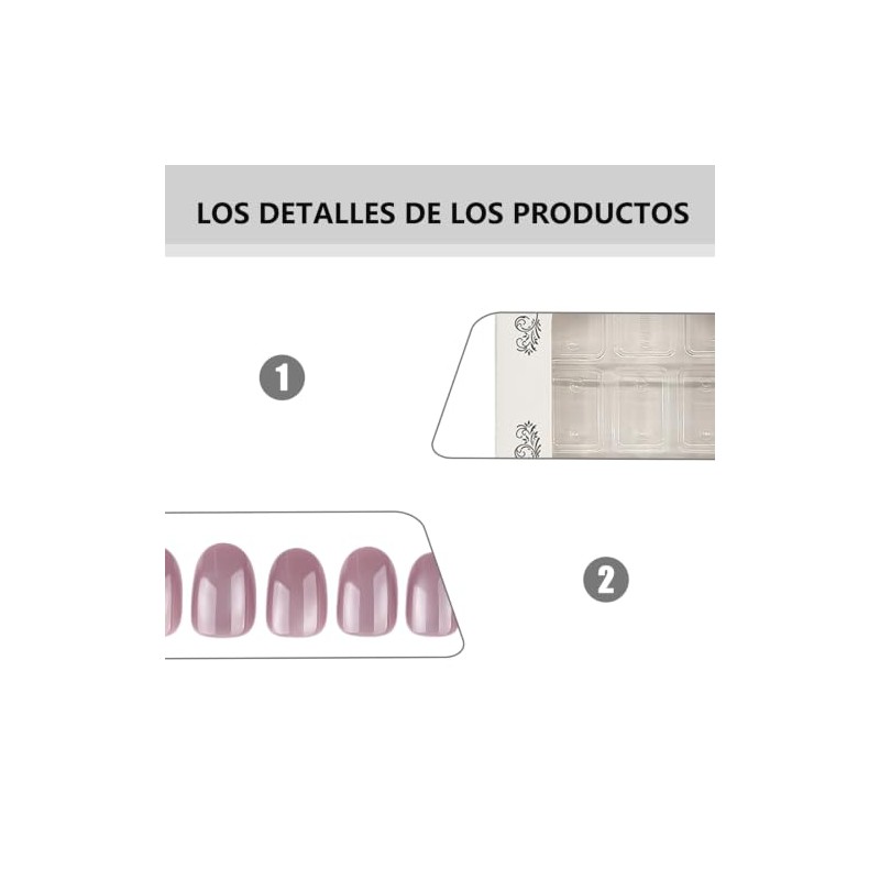 Juego De 24 Piezas Uñas Press On Cortas, Uñas Postizas