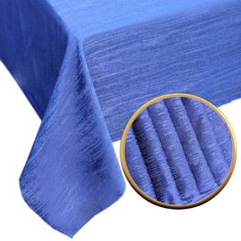 CASPERHILLS Table Cloth Rectangular 60 x 90 Inches, Tablecloth Premium Fabric Quality & Heavyweight ≈220 GSM Textured, Nappe de Table rectangulaire, Machine Washable, (Navy Blue) (60 x 90 Inches)