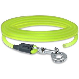 15m Schleppleine Hunde, Wasserfeste Hundeleine Rundleine ohne Schlaufe, Sichere Freilauf-Trainingsleine Neon-Gelb, bis 35kg