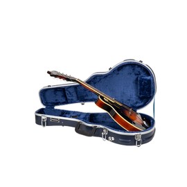 Crossrock ABS Molded Case for F-Style Mandolin | Blue Textured Finish, Plush Interior, Locking Latch, Backpack Straps – Durable Hardshell Protection (CRA862MFBL)