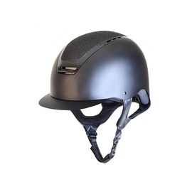 Rhinegold Pro Carbon HORSE RIDING HAT with Removable Lining, Kids and Adult Horse Riding Helmets, 54cm, Black/Glitter
