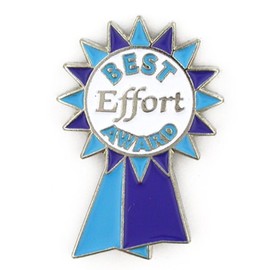 PinMart's Best Effort Award Blue Ribbon Enamel Lapel Pin – 1 Piece