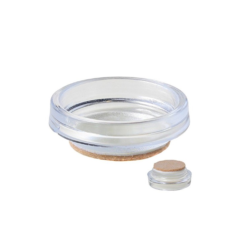 Pack Of 8 Castor Cups Furniture Floor Protector Glides Clear