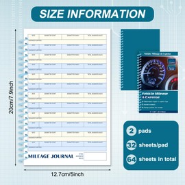 2 Pcs Auto Mileage & Expense Log Book for Car Taxes Vehicle Maintenance Expense Track Record Notebook Small Business Gas Miles Log Book for Driver 5 x 7.87 Inch(Novelty,Vivid Color)