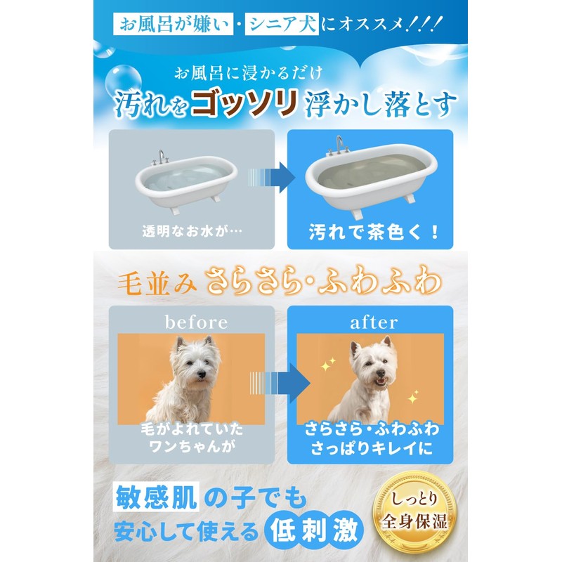 PETLINKMORE Bath Shampoo, 16.2 fl oz (490 ml), Dogs, Cats,