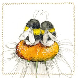 Alex Clark Daisy Bees Little Foil Blank Card