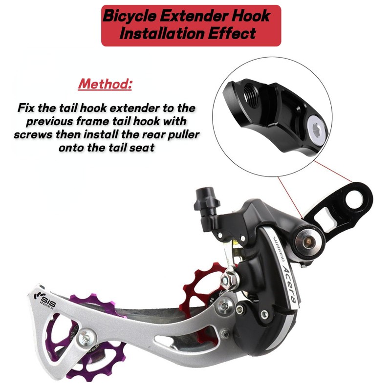 VGEBY Bicycle Rear Derailleur Extender, Bicycle Derailleur Hanger Extender Rear