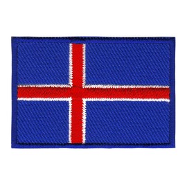 Iceland Flag Small Iron-On or Sew On Iron-On Patch for Clothes Embroidered Iron-On Patch Applique Patch Size 4.9 x 3.3 cm