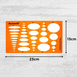 Ellipse Template for Technical Drawing - Ellipse Drawing Stencil 10 20 30 40 50 Degrees - Technical Drawing Stencil for Student Engineer Architect Graphic Designer - Stencil Ellipses