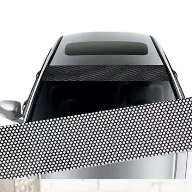 YehVeh 2 Pack Car Windshield Sunshade Vinyl Sticker One-Way Perforated