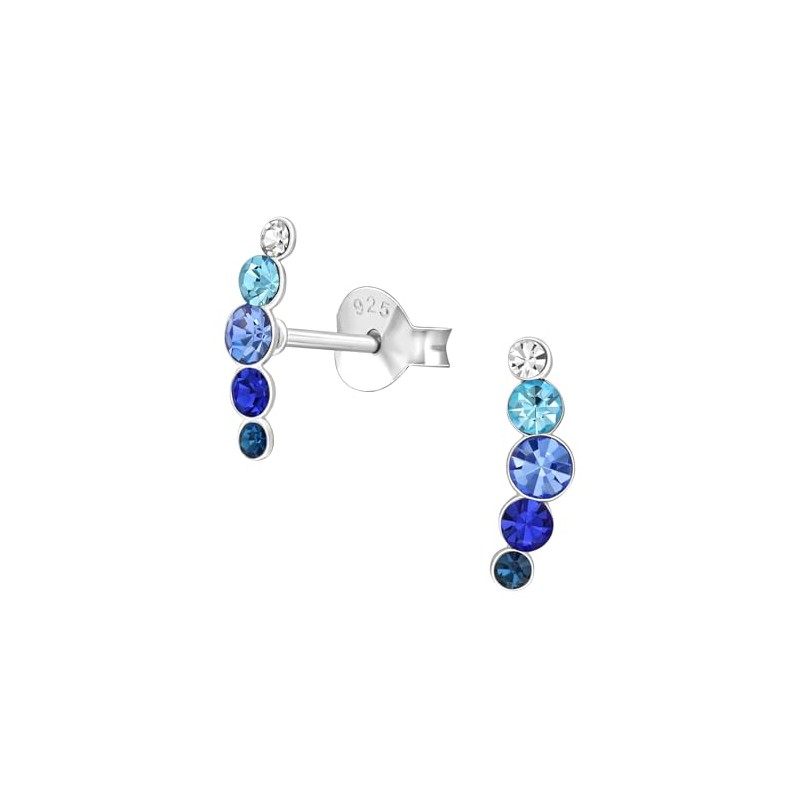 I love silver jewellery - Blue Graduated Crystal Trailing Circle