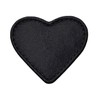 Black Satin Heart Patch Iron on or Sew on Patches