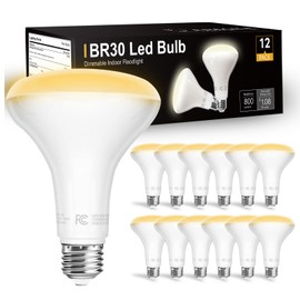 dalattin 12 Pack BR30 Led Bulbs 65W Equivalent, Dimmable Indoor Flood Lights Bulb, E26 Base, 2700K Warm White, 9W, 800 LM, Recessed Lighting Bulb for Ceiling, Recessed Can, Living Room and Kitchen