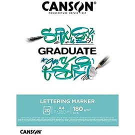 Canson Lettering C31250P026 A4 20 Sheets Satin 180 g White Felt Tip Pen
