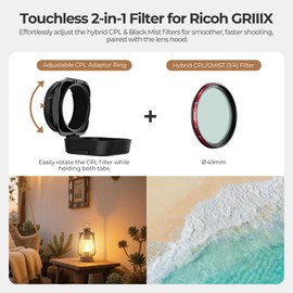 Freewell The real lens hood for Ricoh GRIIIX GR3X - CPL / fog filter, non-contact filter operation & folding design