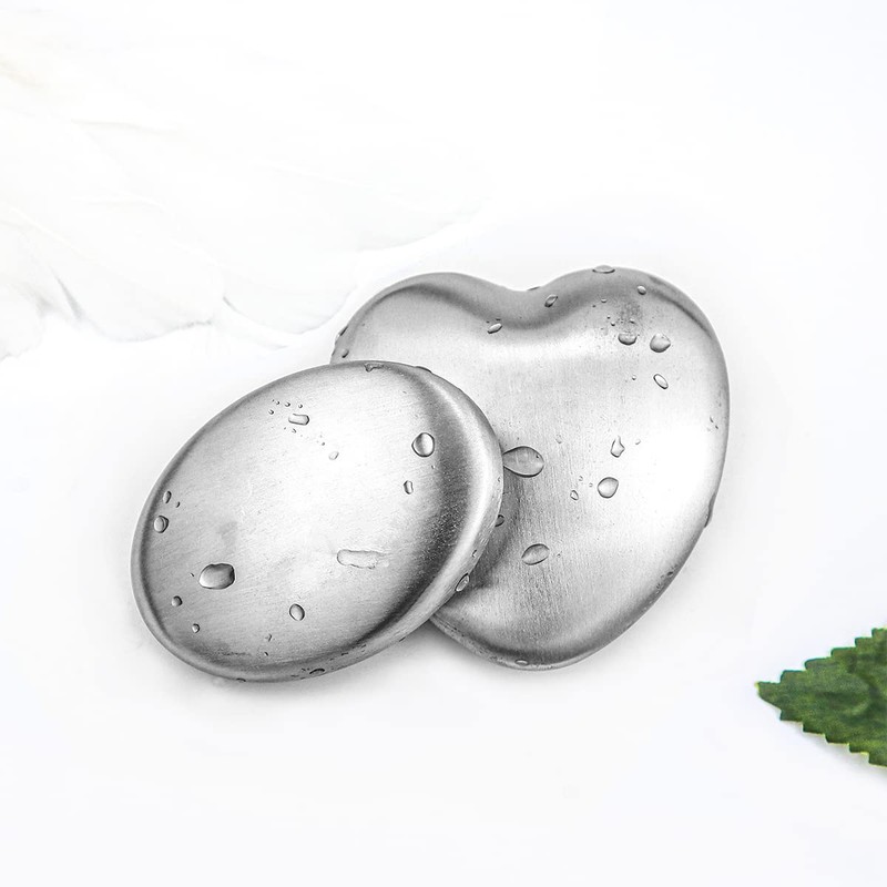 LEEFONE 2 PCS Stainless Steel Soap, Magic Metal Odor Remover