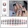 Duck Press on Nails Black French Tip Fake Nails Medium