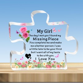 JMIMO Gifts For Girlfriend Wife Acrylic Puzzle Valentines Gifts for Her Girlfriend, Girlfriend Birthday Gifts Keepsake Romantic Anniversary Christmas Love Gifts for Her Girlfriend Wife