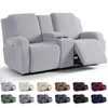 KinCam Loveseat Recliner Covers with Middle Console Slipcover, Recliner Sofa