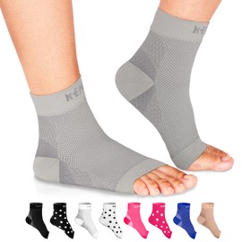 NEWZILL Plantar Fasciitis Socks with Arch Support, BEST 24/7 Foot Care Compression Sleeve, Eases Swelling & Heel Spurs, Ankle Brace Support, Increases Circulation (XXL, Gray)