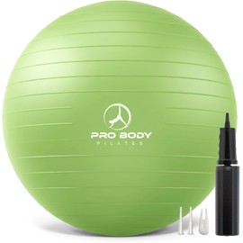 ProBody Pilates Yoga Ball - Fresh Colors Exercise Ball for Stability, Pregnancy, Workout, Physical Therapy & Birthing, Balance Ball Chair (Lime, 75 cm)