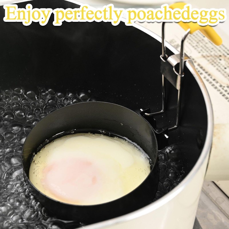 2 Pack Egg Poacher, Stainless Steel Poached Egg Moulds, Poached