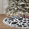 Cow Print Tree Skirt - Rustic Farmhouse Christmas Decor, Cozy