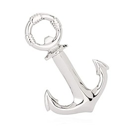 NKlaus Maritime Bottle Opener and Corkscrew Anchor Made of Nickel-Plated Brass Decoration 11794