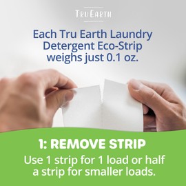Tru Earth Tru Earth Compact Dry Laundry Detergent Sheets (Made in Canada), Unscented - Up to 64 Loads (32 Sheets) - Paraben-Free - Original Eco-Strip Liquidless Laundry Detergent, Travel Laundry Sheets