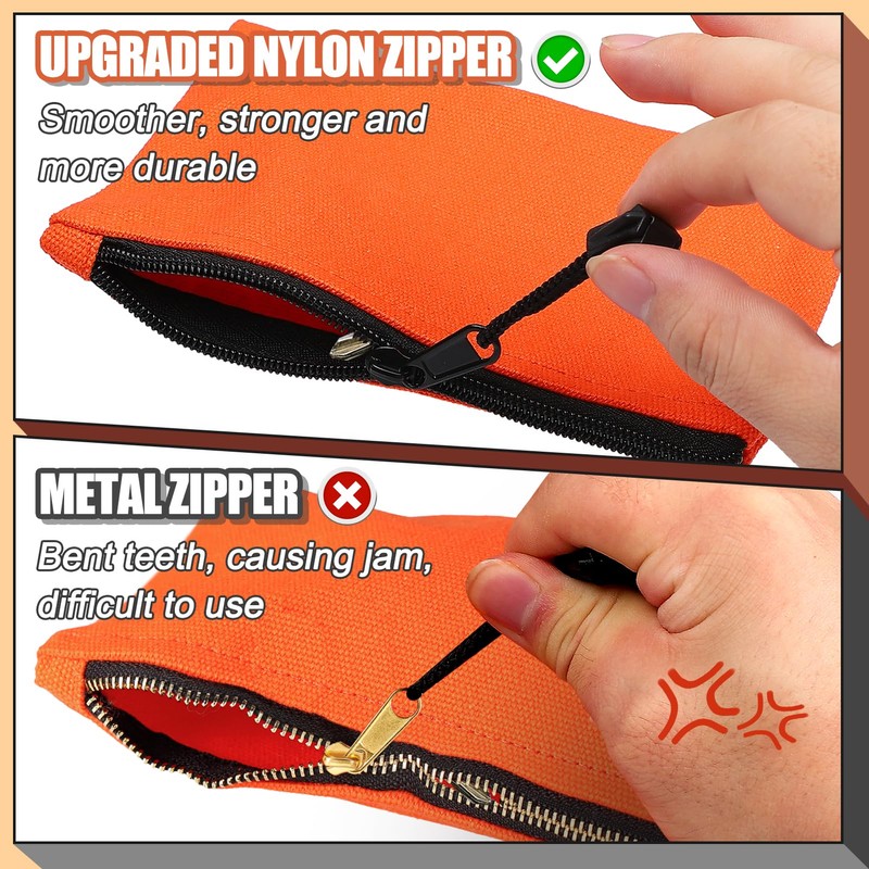 ANPHSIN 6 Pack Canvas Tool Bags - Heavy Duty Zipper