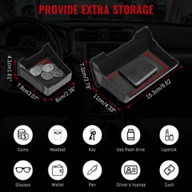 HIBRONGO Upgrade Console Storage Drawer Compatible with Toyota 4Runner Accessories 2014-2022 2023 2024 Center Console Organizer Storage Insert Drawer Box With Anti-Slip Mat Interior Accessories - 2PCS