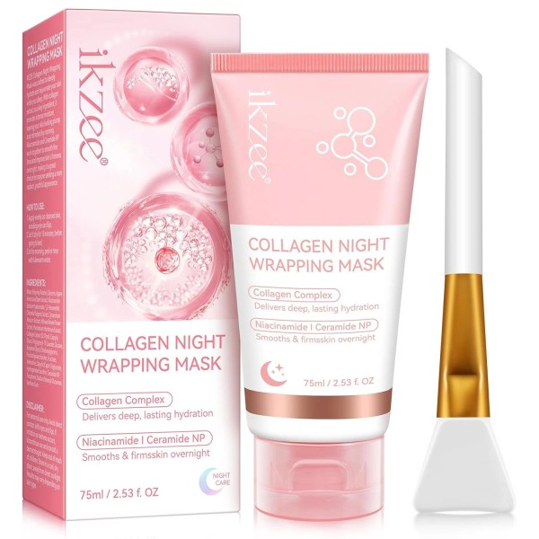 Collagen Night Wrapping Mask, Overnight Peel Off Facial Mask,...