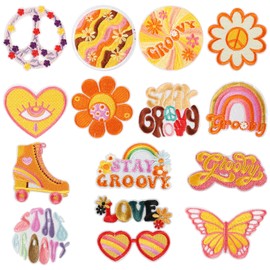 15 Pcs Iron on Patches for Clothing Patches for Clothing Sew on Patches Embroidery Patches Embroidered Applique Patches Stickers Assorted Sewing Flowers Applique DIY Accessory