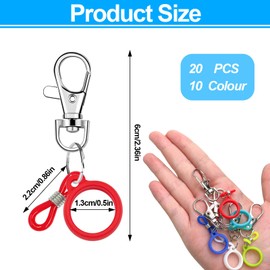 Binxus 20 Pcs Silicone Pen Holder, Colorful Pen Clips, Pen Holder for lanyard Clip, Pen Clip with Lobster Clasp, Nurse Badge Reel Accessories Adjustable Retractable Pen Holder (10 Colors)