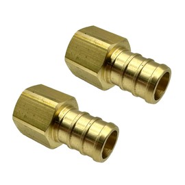 GRIDTECH (2 Pack) Brass 1/2” PEX to 1/4” FNPT Female Connector Fitting, Lead-Free Adapter Heavy-Duty High-Pressure Support, Rust and Corrosion Resistant