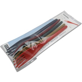 Endo Sansho Soft Face Fork, Gentle on Your Mouth, Japanese Color, Set of 5