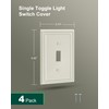 TREEWELL 4-Pack Single Toggle Light Switch Cover Plate, Pearls Decorative