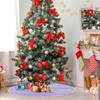 Blueangle Christmas Tree Skirt Shiny Glitter Lavender Tree Skirt for