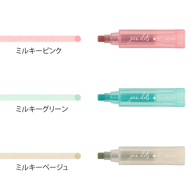 Midori 38137006 Joint Dots 3-Color Link, Milky Rollerball Pen,