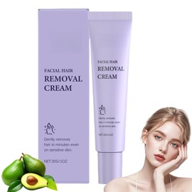 Facial Hair Removal Cream,Upper Lip Hair Remover,Soothing & Moisturizing Face Hair Remover for Women,Face Hair Removal Cream,Gentle Depilatory for All Skin Types,Suitable for Delicate Facial Areas