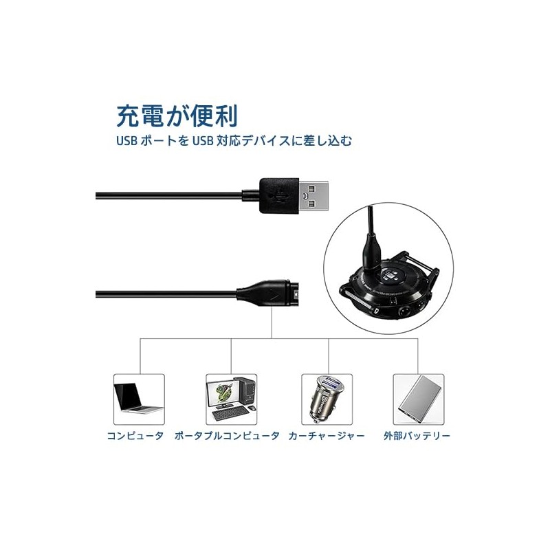 RuenTech Compatible Garmin Approach S70/S50/S44/S62/S60/S42/S40/S70/S10/S12/G12/X10 Charger,Replacement USB Data Charging Clip