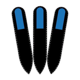 Mont Bleu Coloured Glass Nail File in Black Bag - Small and Handy - Real Tempered Glass - Handmade in the Czech Republic