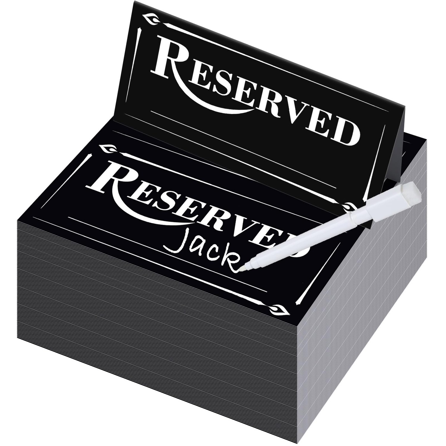 Resurhang 300 Pcs Paper Table Reserved Sign with Name Line Reserved ...