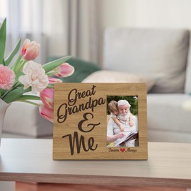 DIENADFX Great Grandpa and Me Picture Photo Frame, Great Grandpa Gifts for Fathers Day, Fathers Day Christimas Birthday Gifts for Great Grandpa Great Grandkids Picture Photo Frames for 4x6 Photos