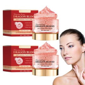 Tkekruh Dragons Blood Easy Cream 50g 2PC, Drachenblut-Creme, Retinol Plazenta Drachenblut Creme, Drachenblut Faltenglättungs Gesichtscreme feuchtigkeitsspendende, leuchtende, Anti-Aging